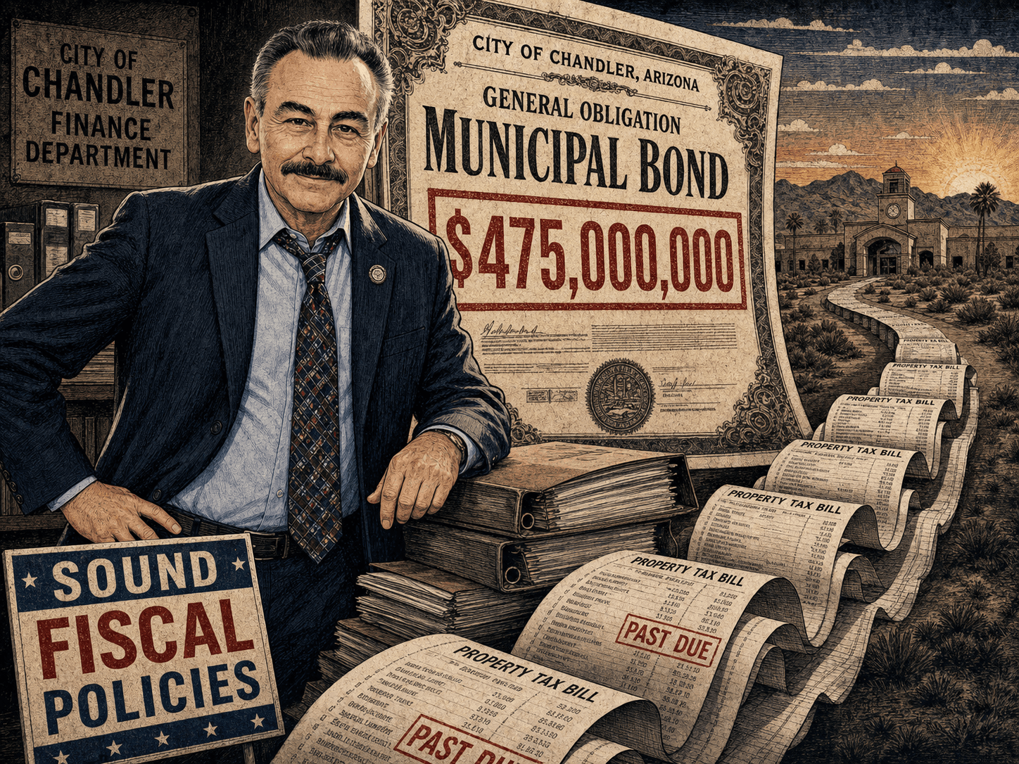 Backed a $475 million bond package after selling fiscal responsibility.